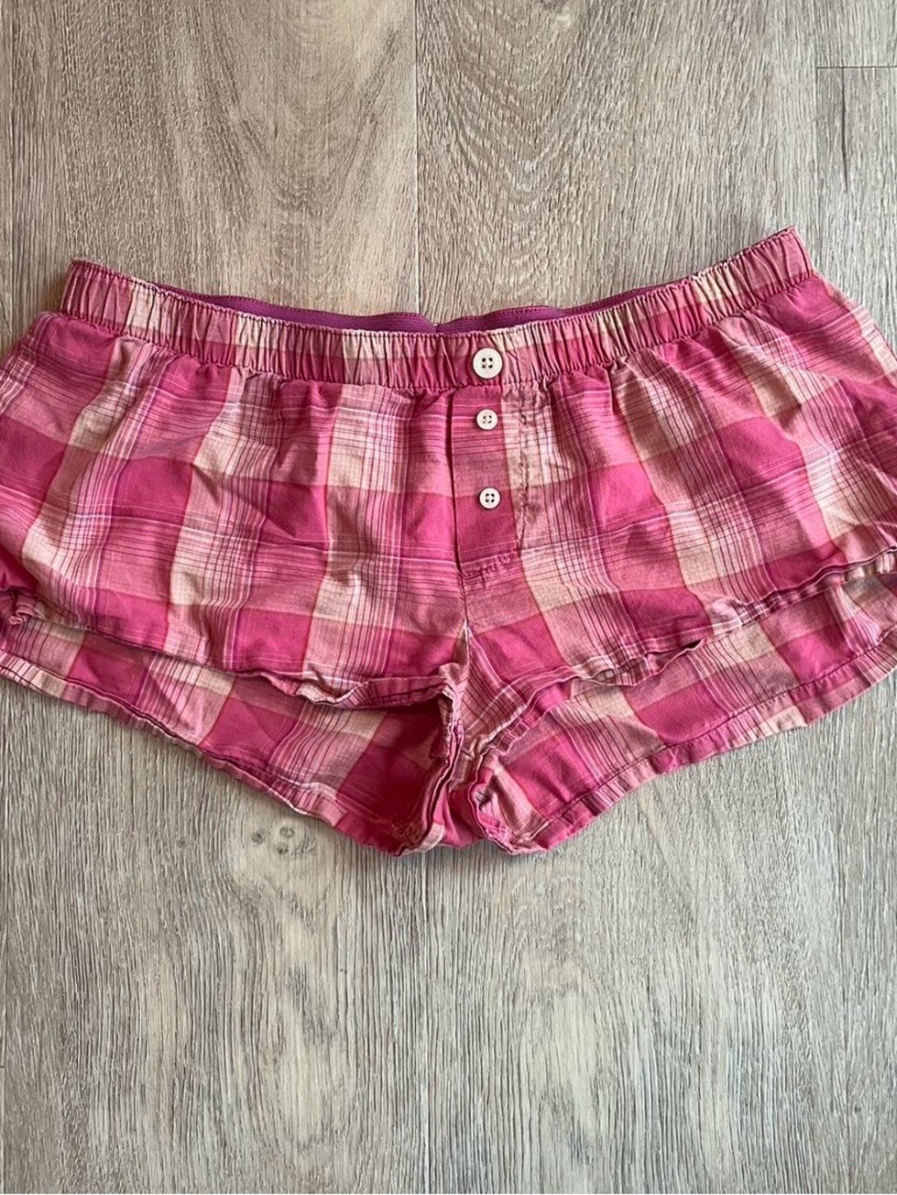 Xhilaration Pink Plaid Cotton Lounge Shorts